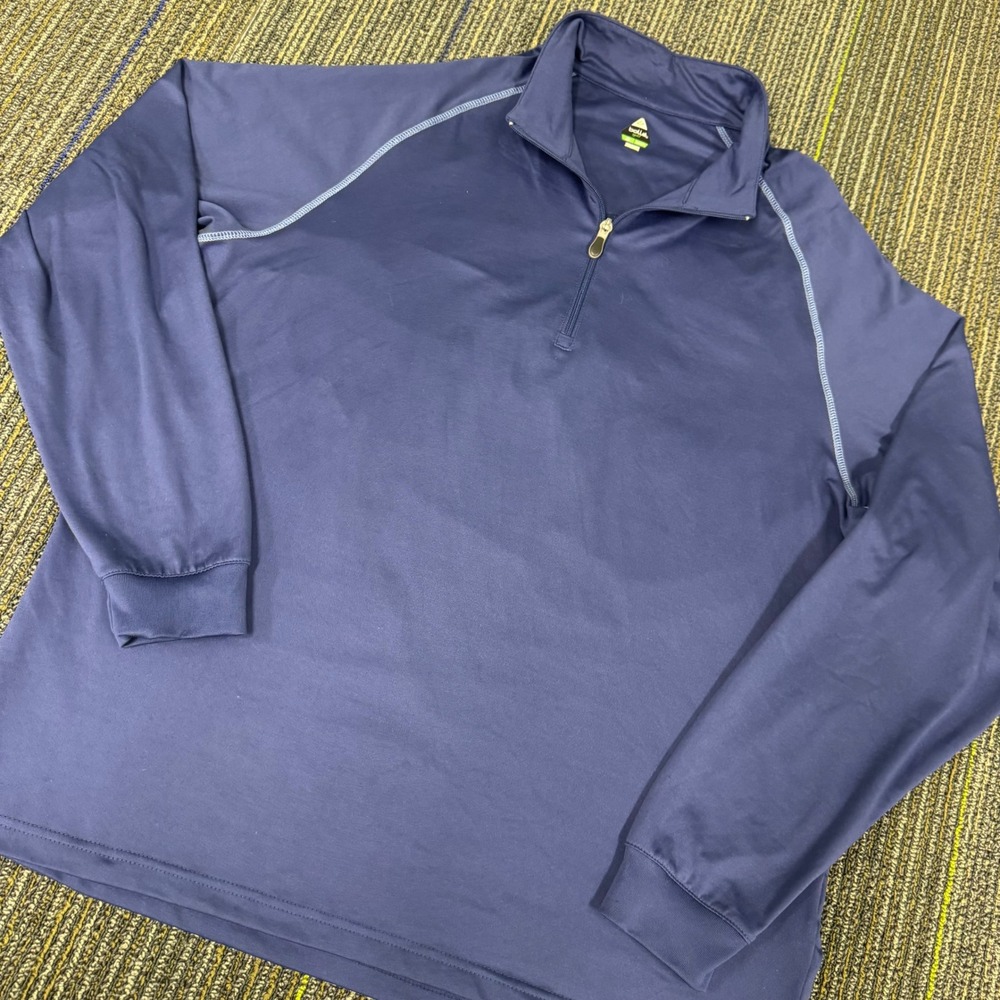 Bolle Golf Pullover Men Medium Blue Excellent 1/4 Zip Tech Stretch Long Sleeve